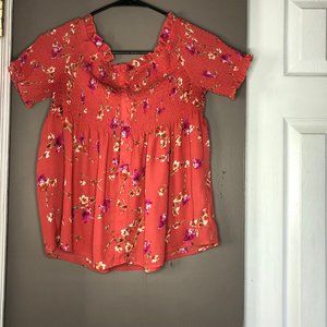 Atmosphere floral off the shoulder blouse